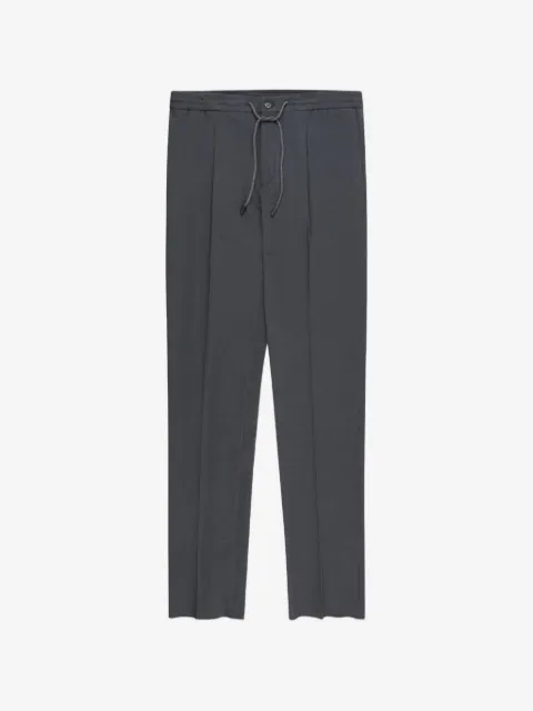 slowear seersucker drawstring tapered trousers