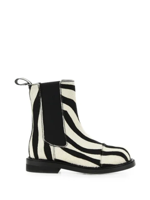 Moschino zebra-print Chelsea ankle boots