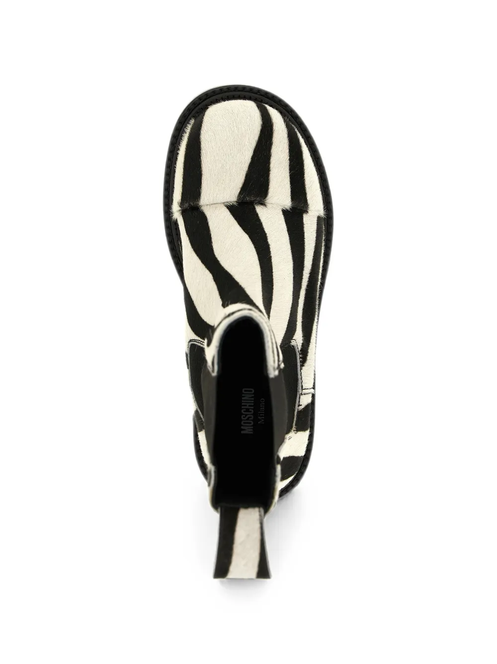 Moschino zebra-print Chelsea ankle boots Wit
