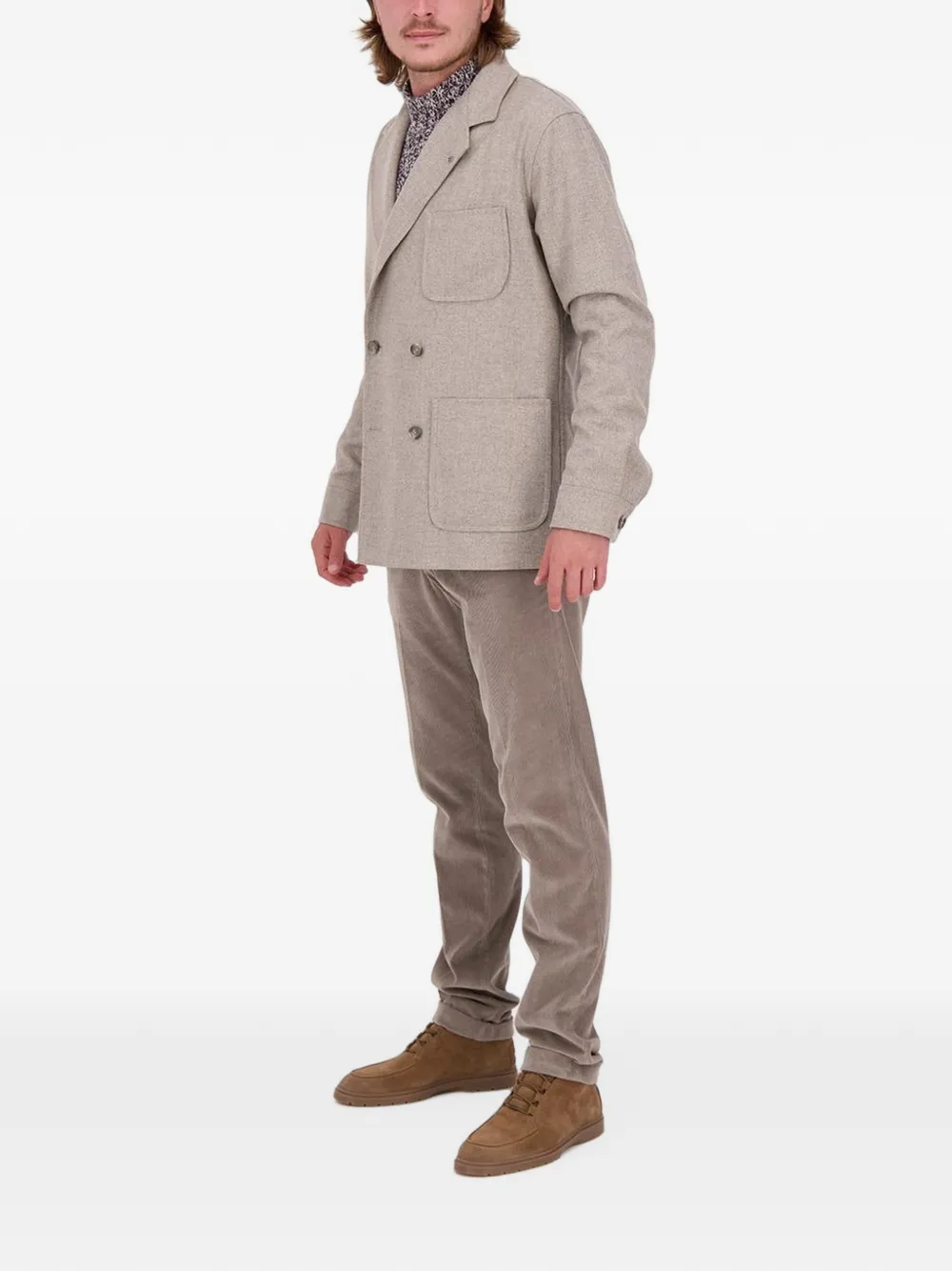 Tagliatore Blazer met dubbele rij knopen en zak Beige