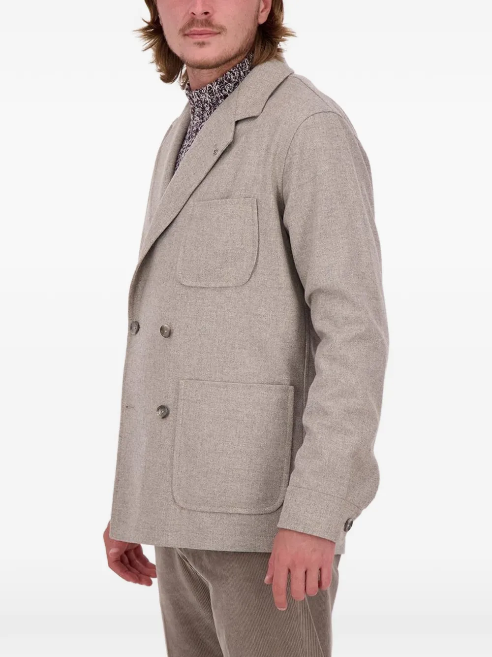 Tagliatore Blazer met dubbele rij knopen en zak Beige