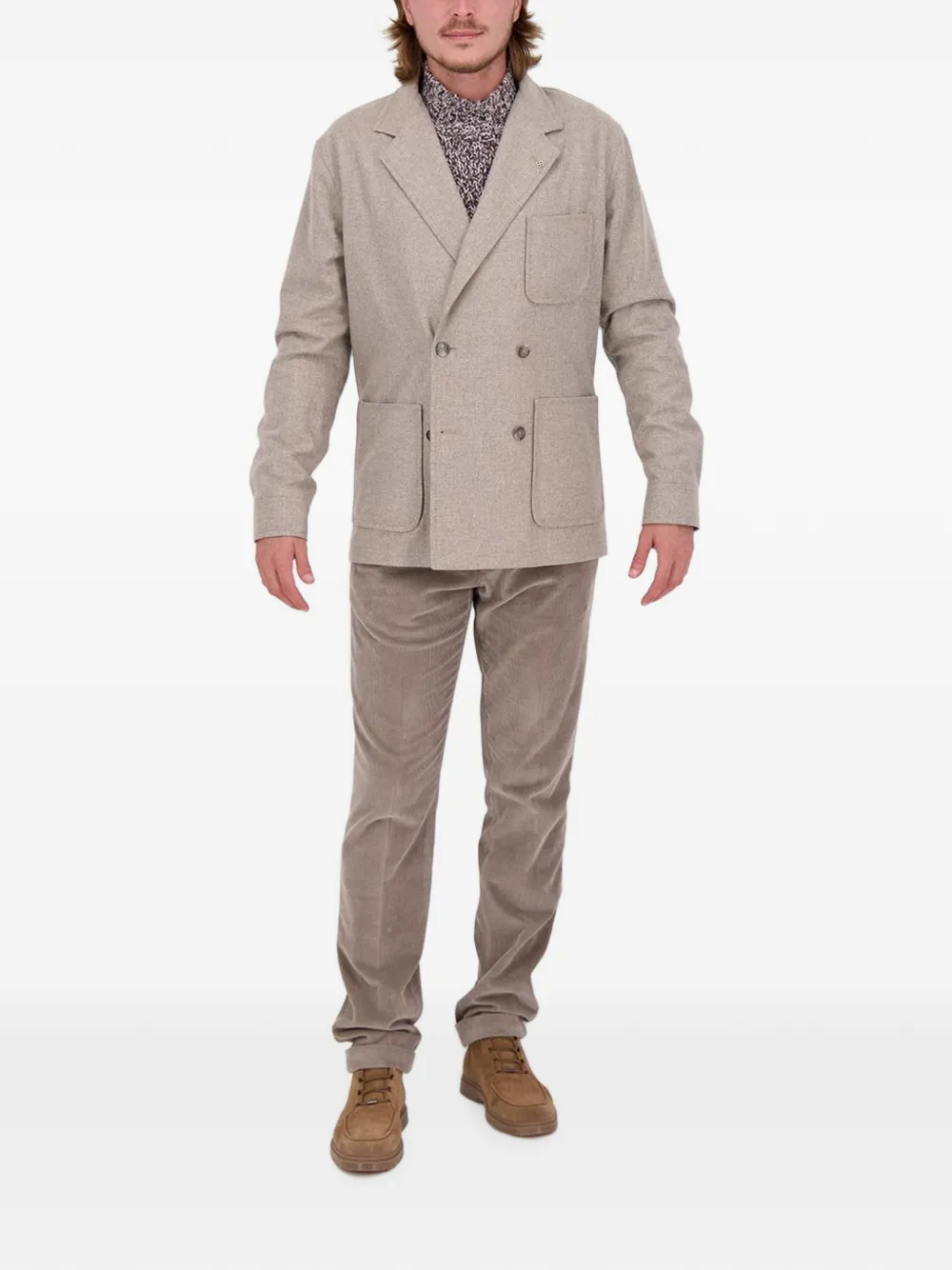 Tagliatore Blazer met dubbele rij knopen en zak Beige