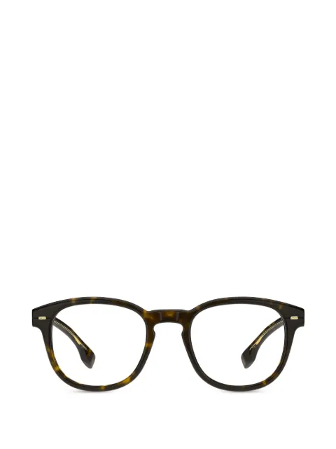BOSS tortoiseshell-effect round-frame glasses