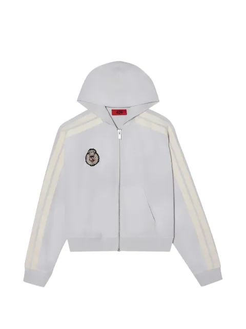 424 side-stripe logo-patch hoodie
