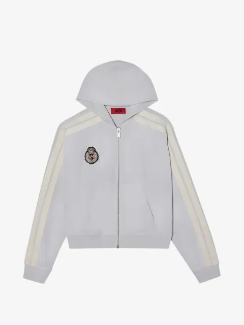 424 side-stripe logo-patch hoodie