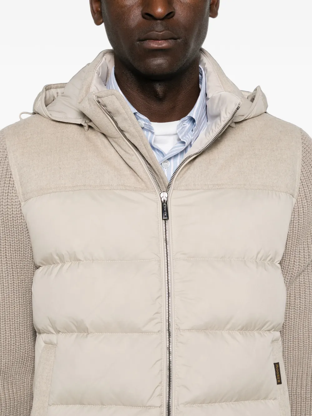 Moorer Allori gewatteerd jack met capuchon Beige