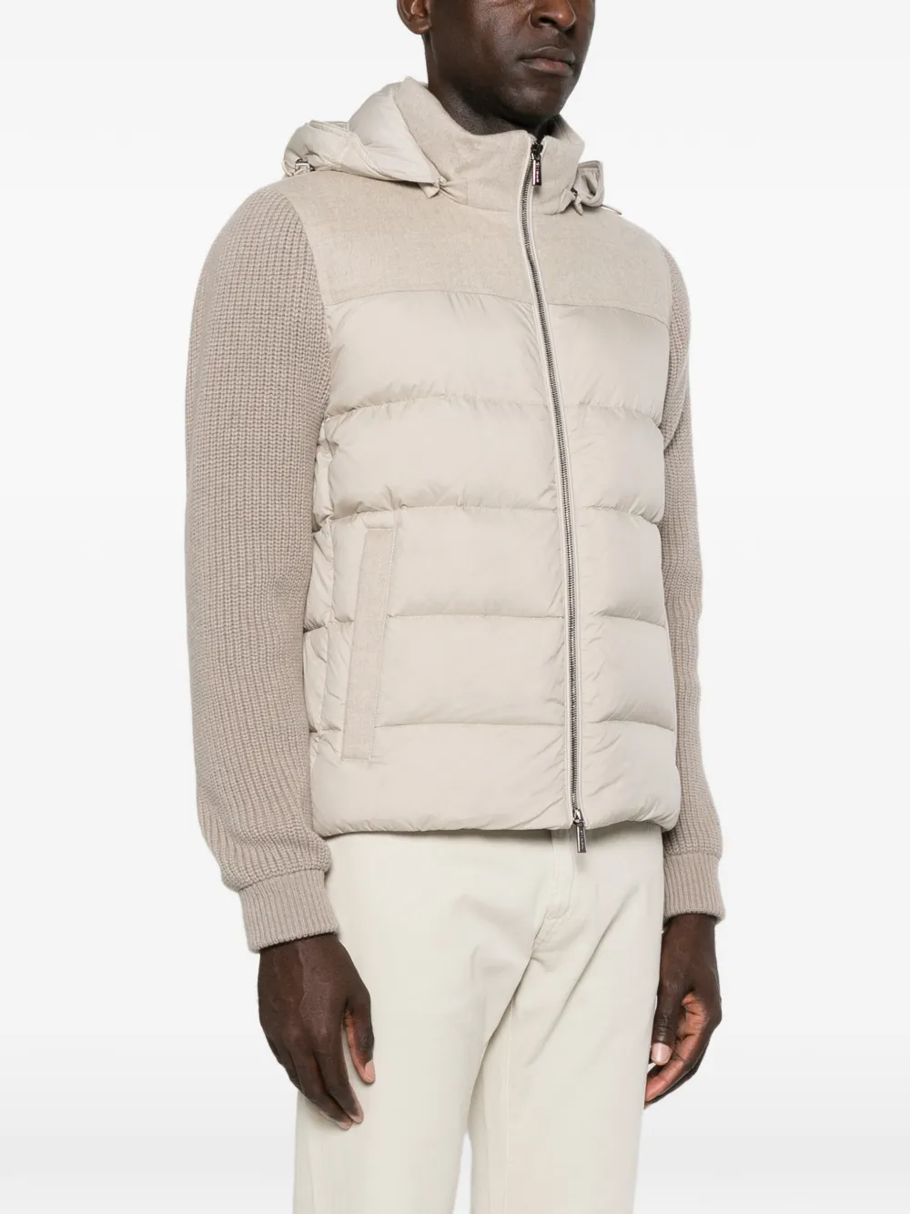 Moorer Allori gewatteerd jack met capuchon Beige