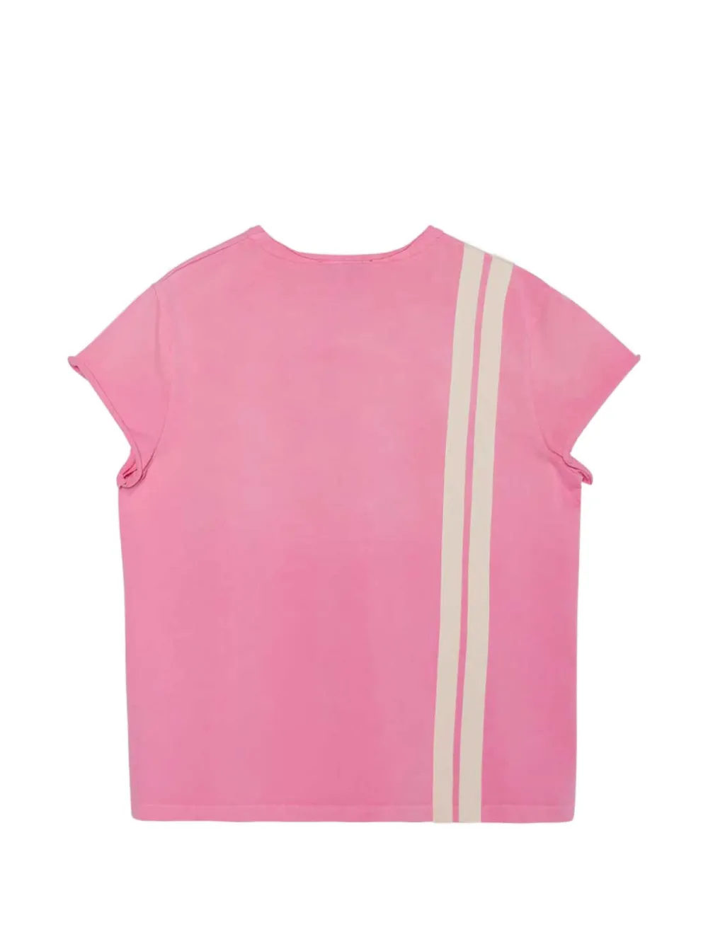 424 crest-print side-stripe T-shirt Roze