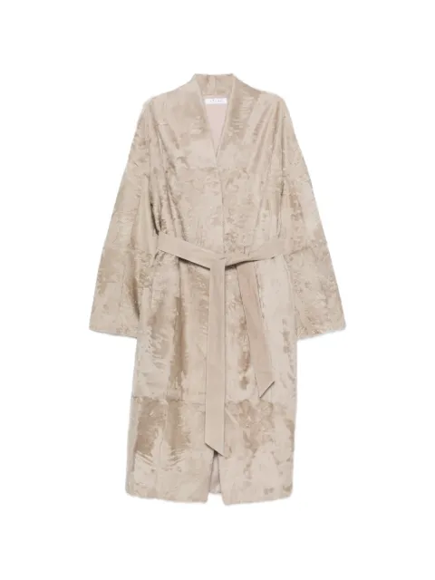 Liska buttoned belted coat
