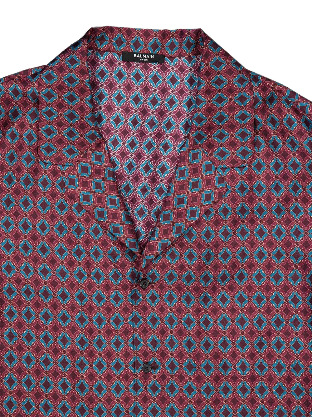 Balmain Zijden overhemd met geometrische print Rood
