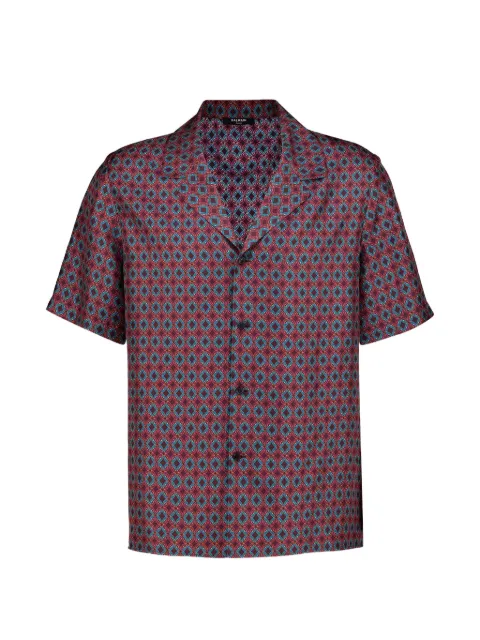 Balmain geometric-print silk shirt