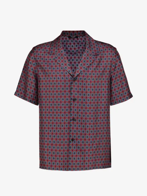 Balmain geometric-print silk shirt