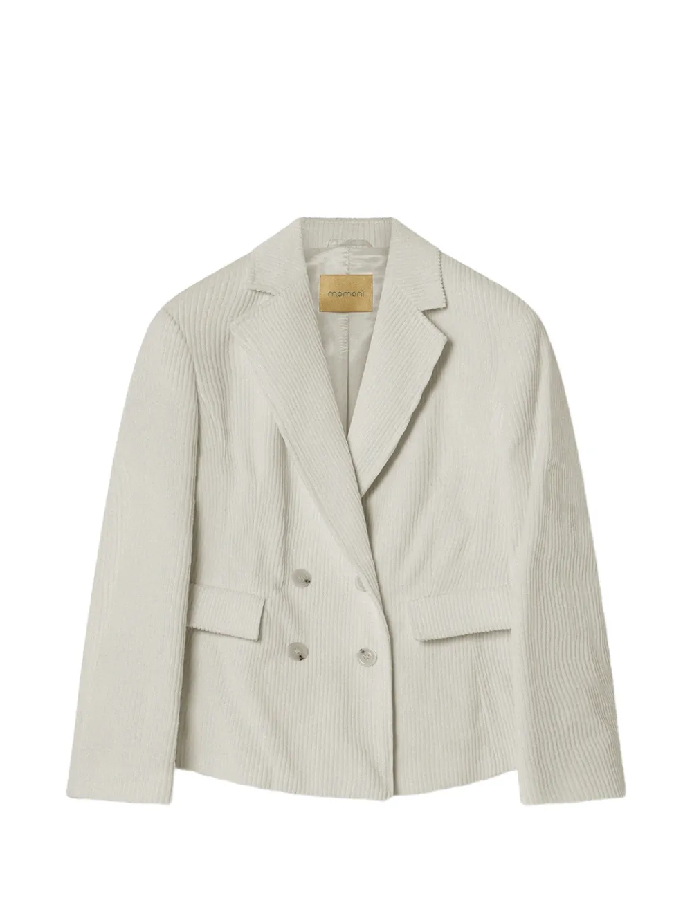 MOMONÌ Krapi ribfluwelen jack met dubbele rij knopen Beige