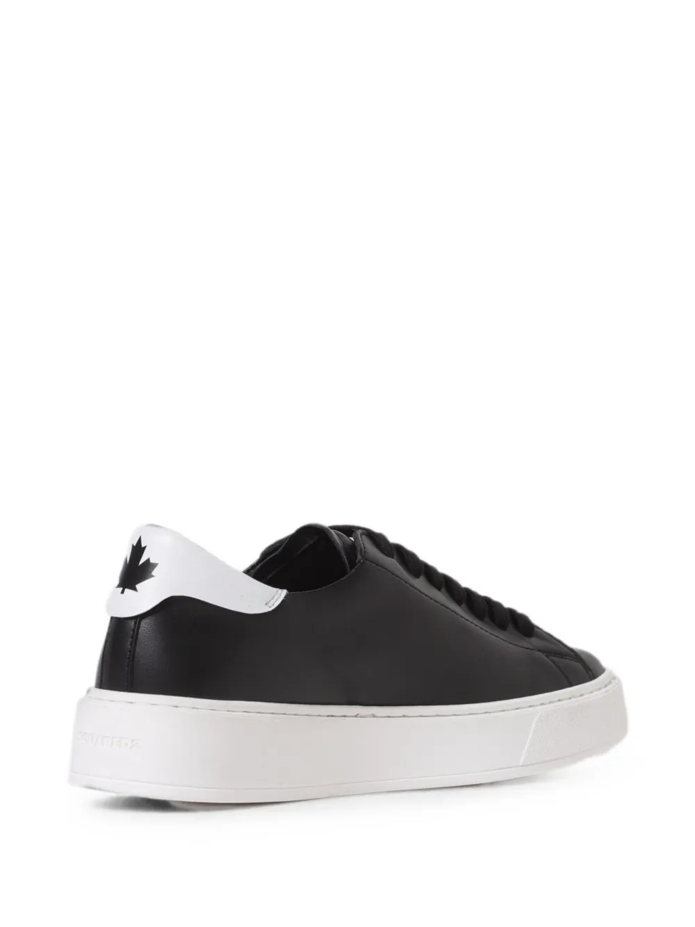 DSQUARED2 KIDS logo-print leather sneakers Zwart