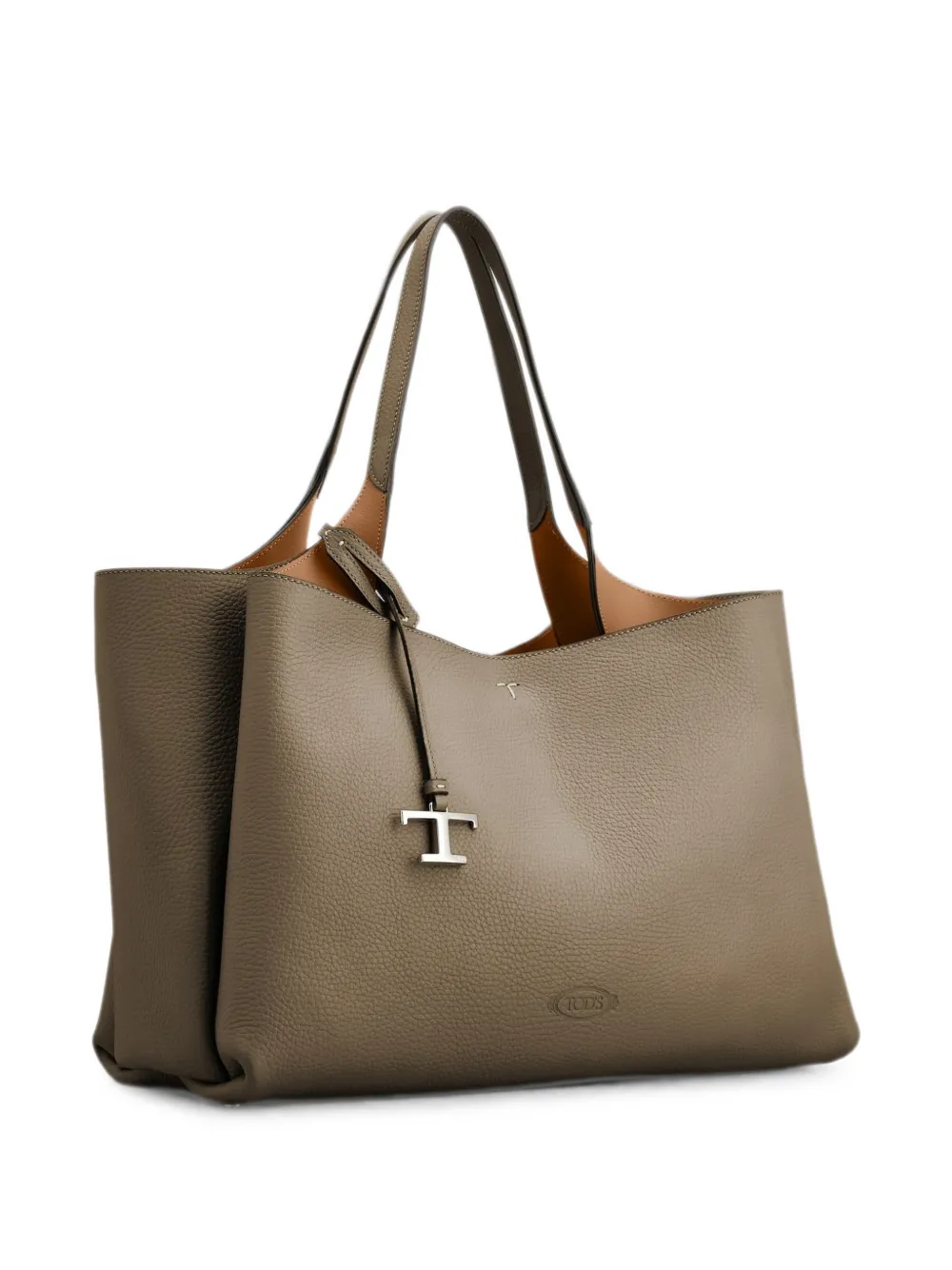 Tod's T Timeless shopper van leer met kiezelstructuur Grijs