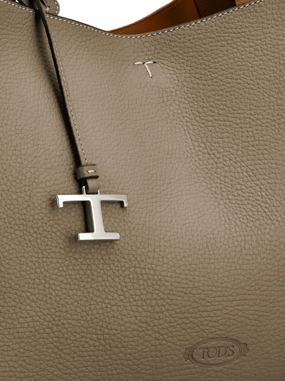 Tod's T Timeless shopper van leer met kiezelstructuur Grijs