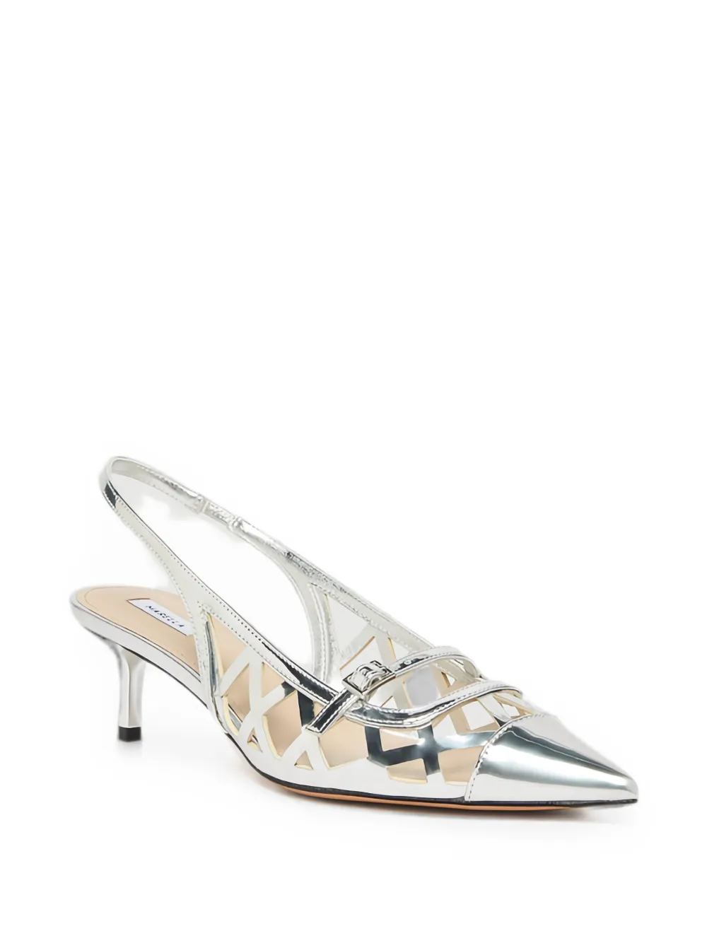 Manila Grace cut-out slingback pumps Zilver