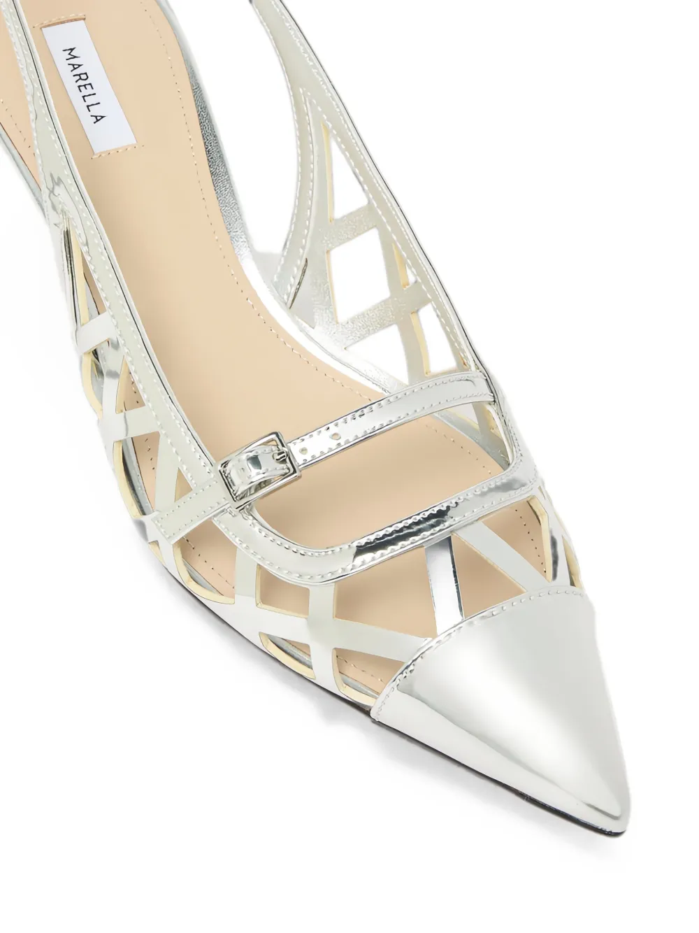 Manila Grace cut-out slingback pumps Zilver