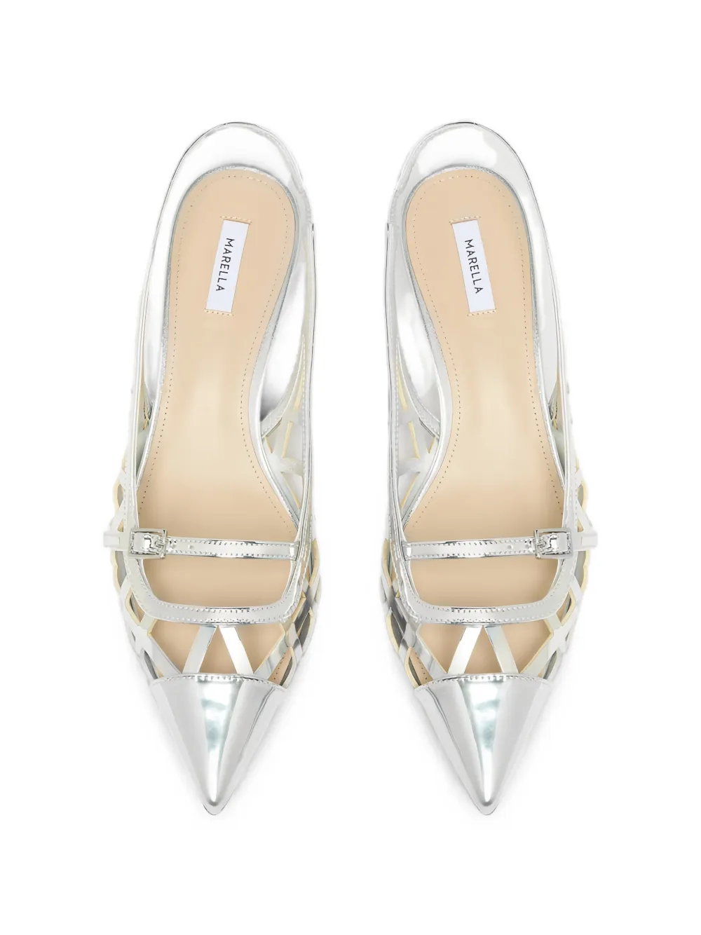 Manila Grace cut-out slingback pumps Zilver