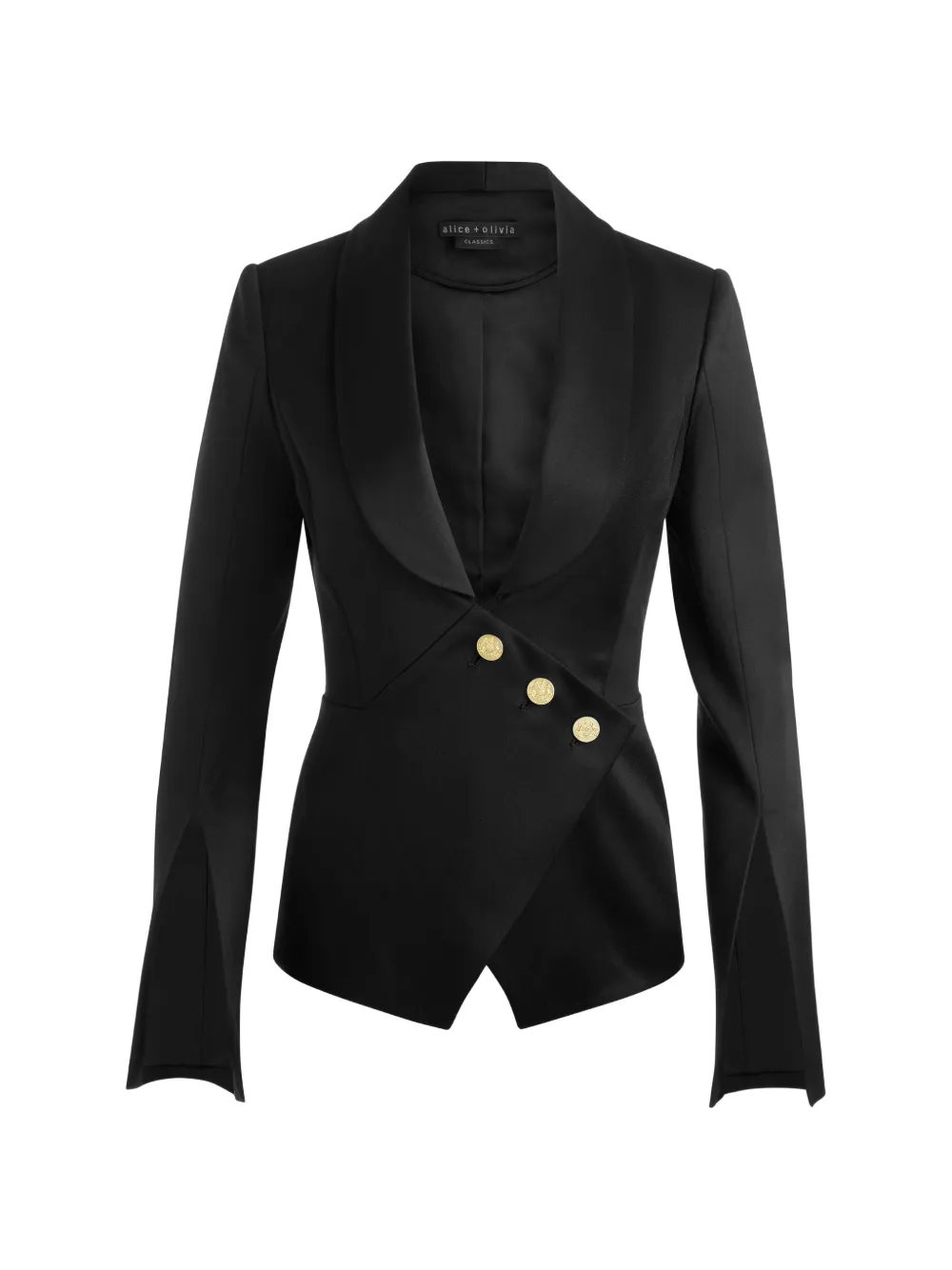 alice + olivia asymmetric shawl-lapel jacket - Schwarz