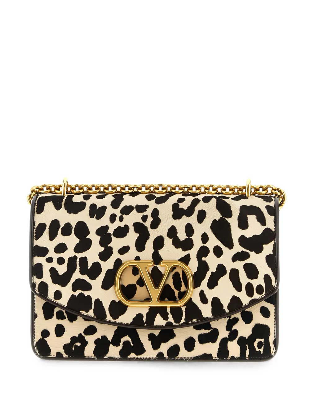 Valentino Garavani VLogo Signature leopard-print shoulder bag - Neutrals
