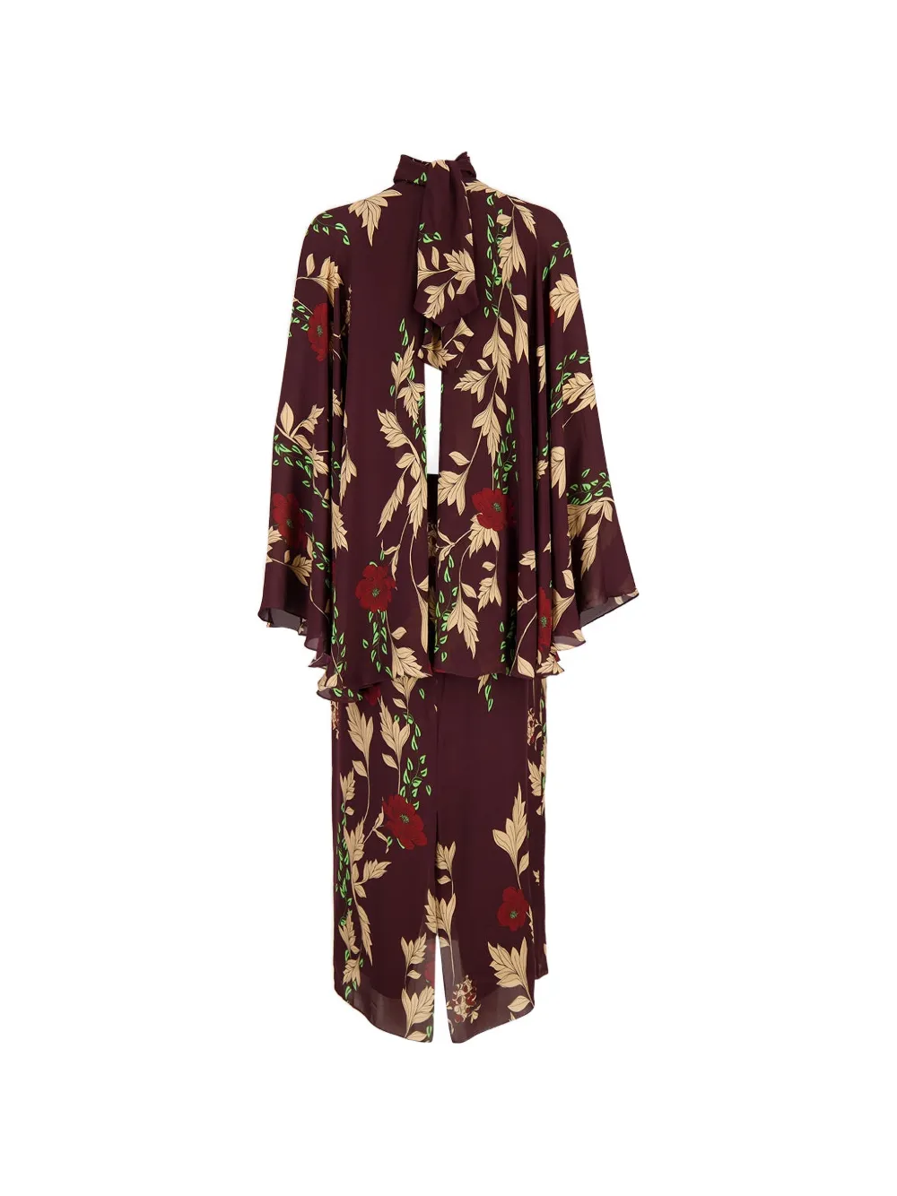 Johanna Ortiz floral-print silk midi dress Rood