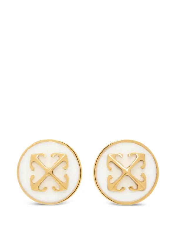 Off-White Arrows-motif Stud Earrings in Gold