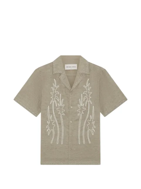 Frescobol Carioca Alves palm-embroidered shirt