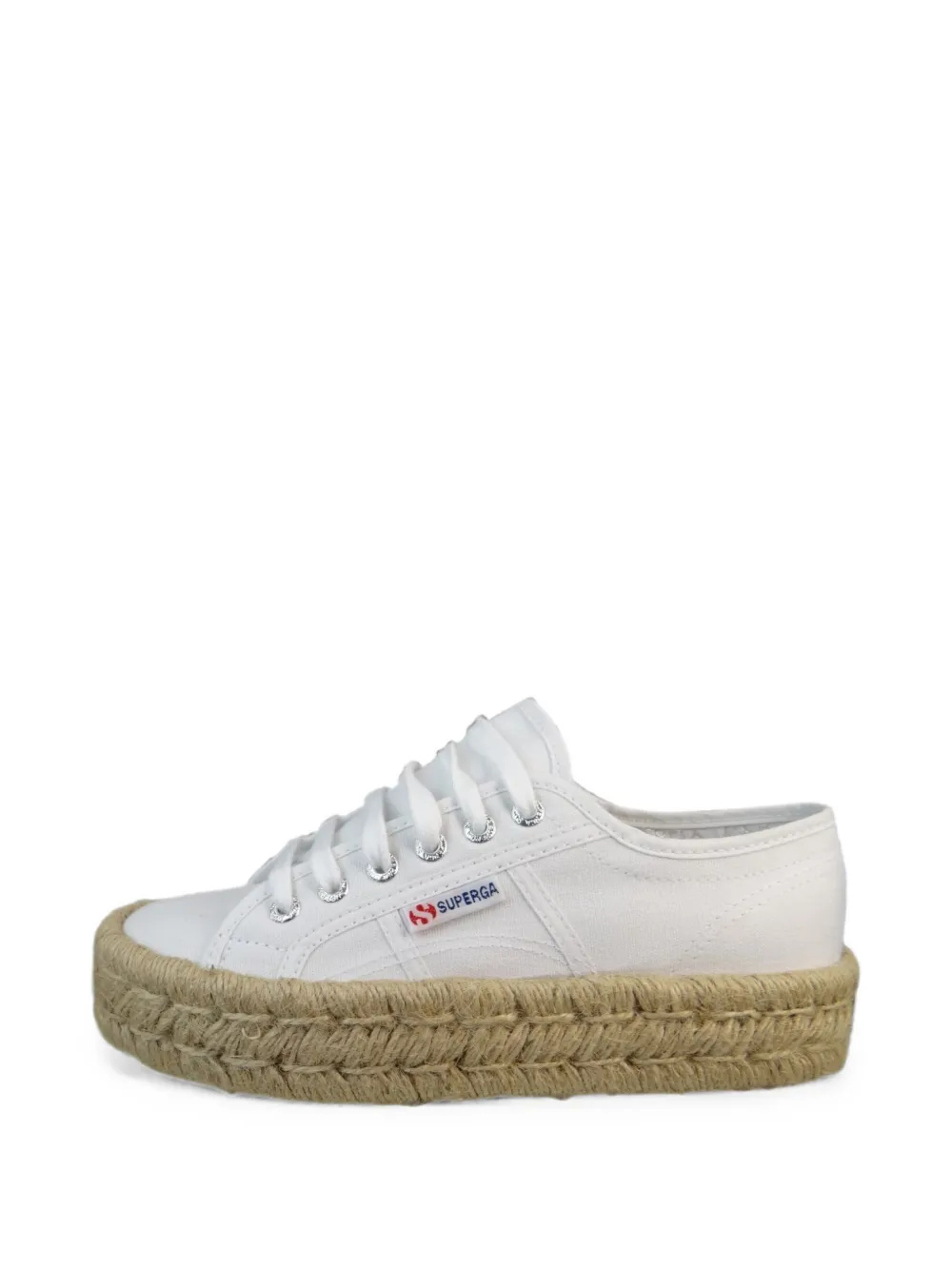 Superga braided-sole lace-up sneakers Wit
