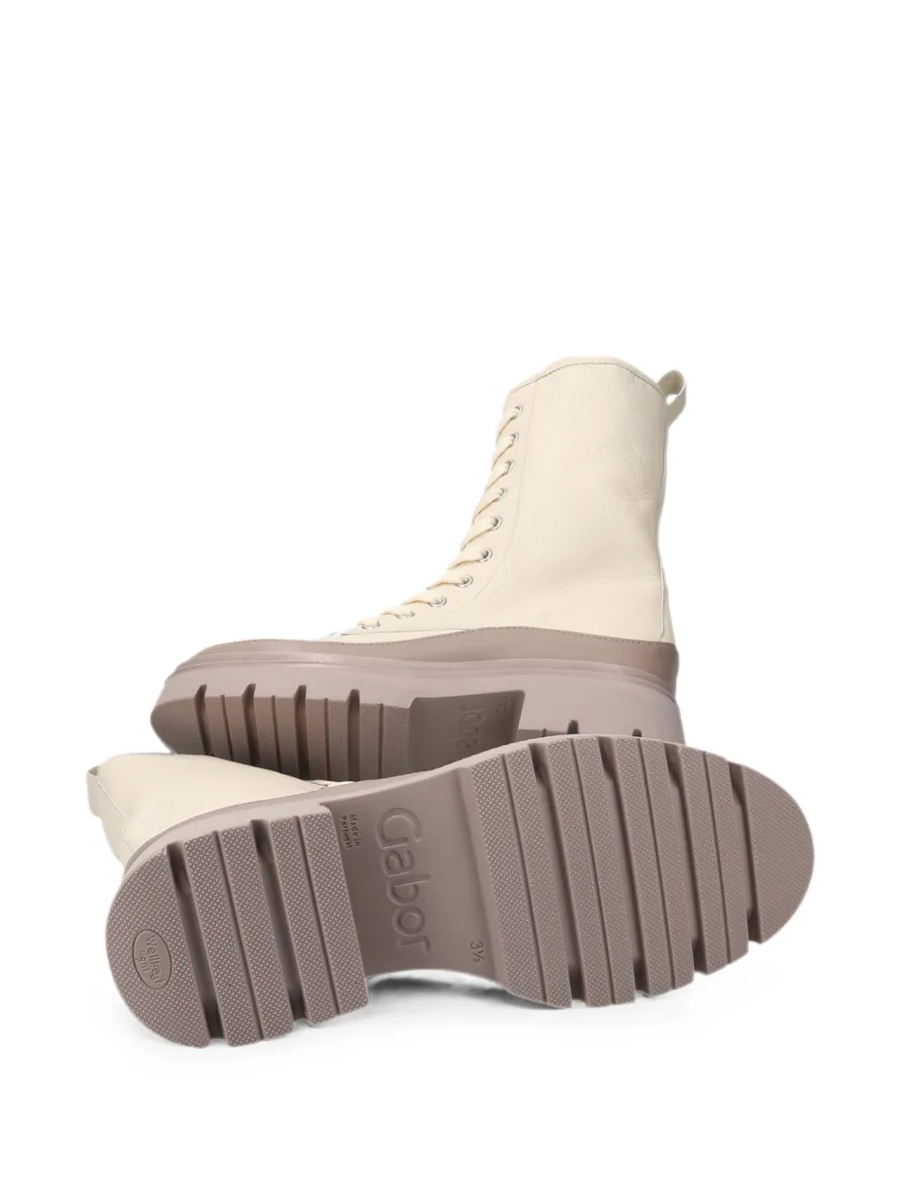 GABOR lace-up platform boots Beige