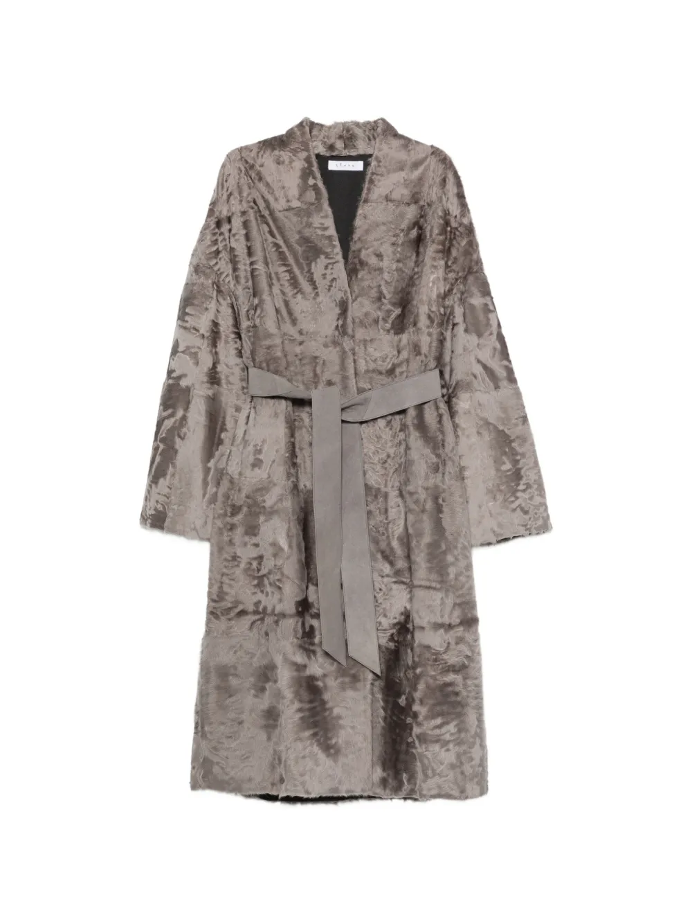 Liska long-sleeve belted coat · L