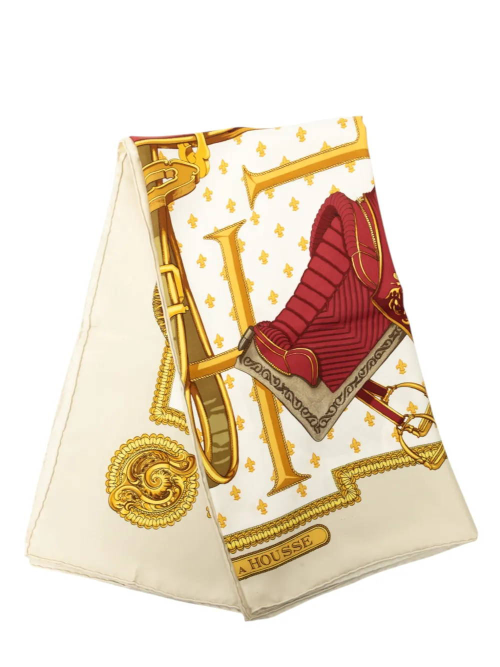 Hermès Pre-Owned 1967-1968 Selles a Housse 90 Seidenschal - Weiß