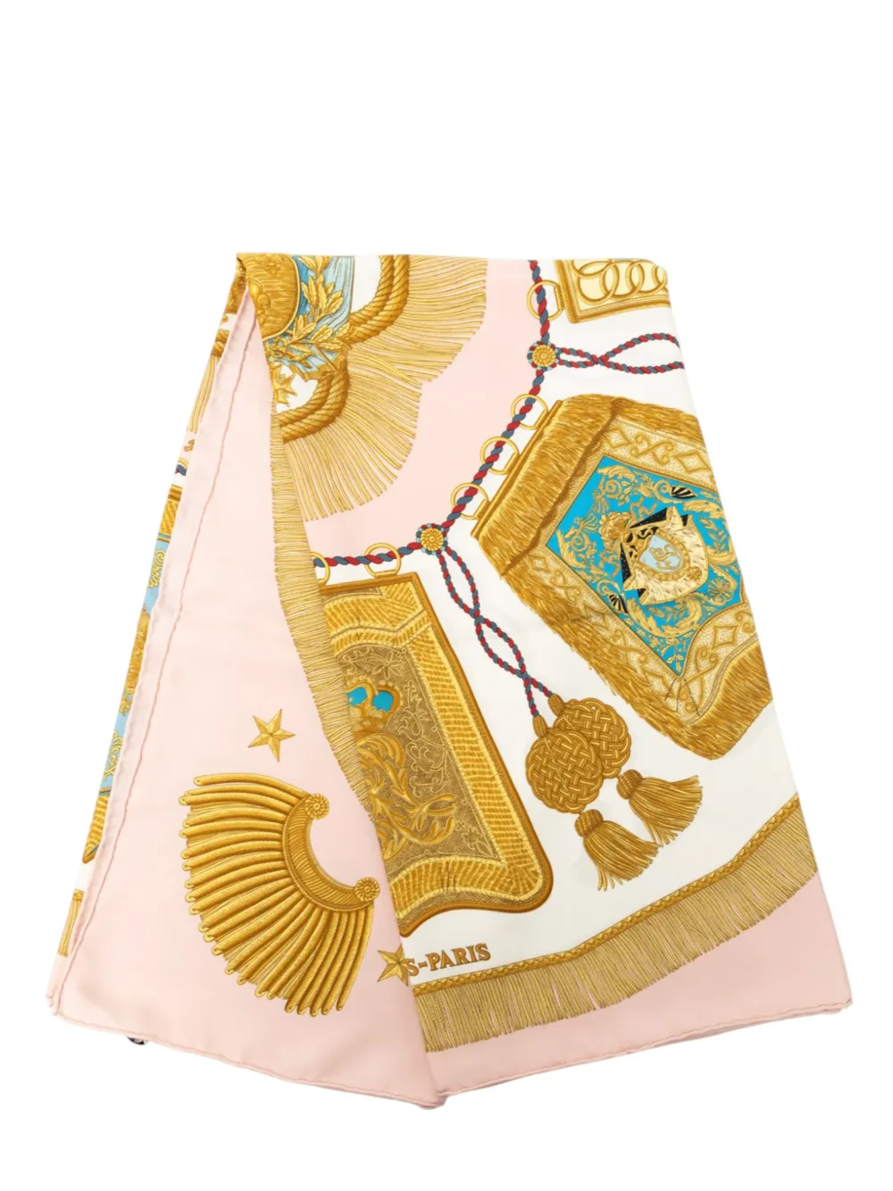 Pre-owned Hermes 2000-2026 Poste Et Cavalerie Silk Scarf 90 Scarves In Pink