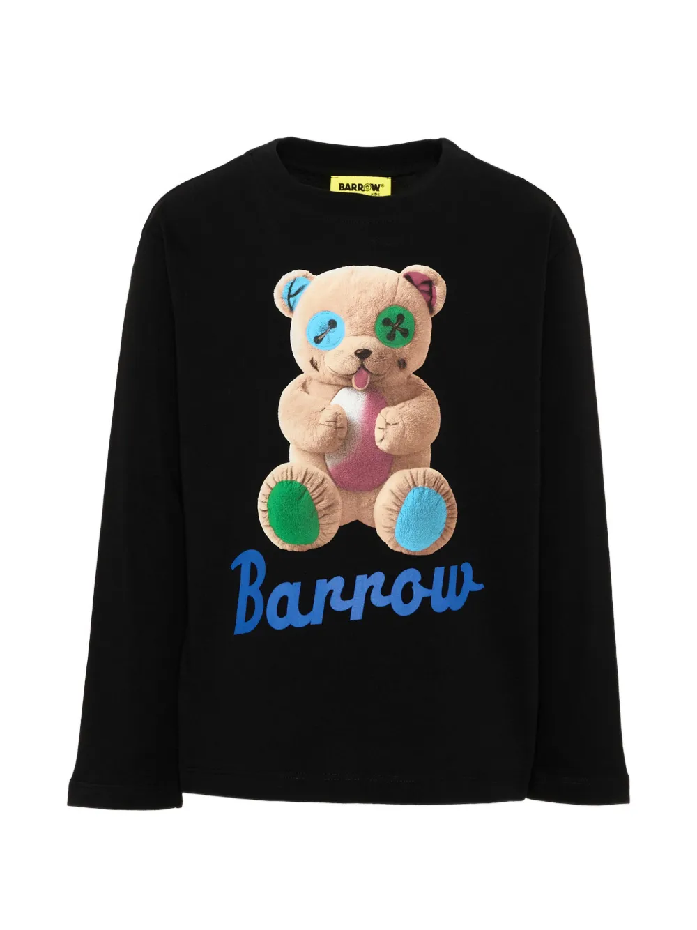 Barrow kids teddy-bear print long-sleeve T-shirt - Nero