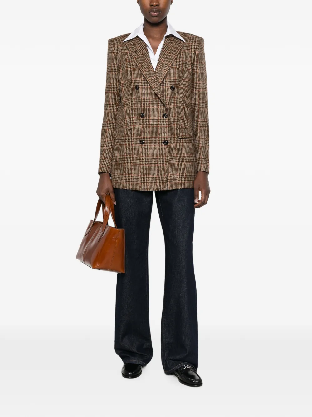 Tagliatore Prince of Wales Jasmine blazer Bruin