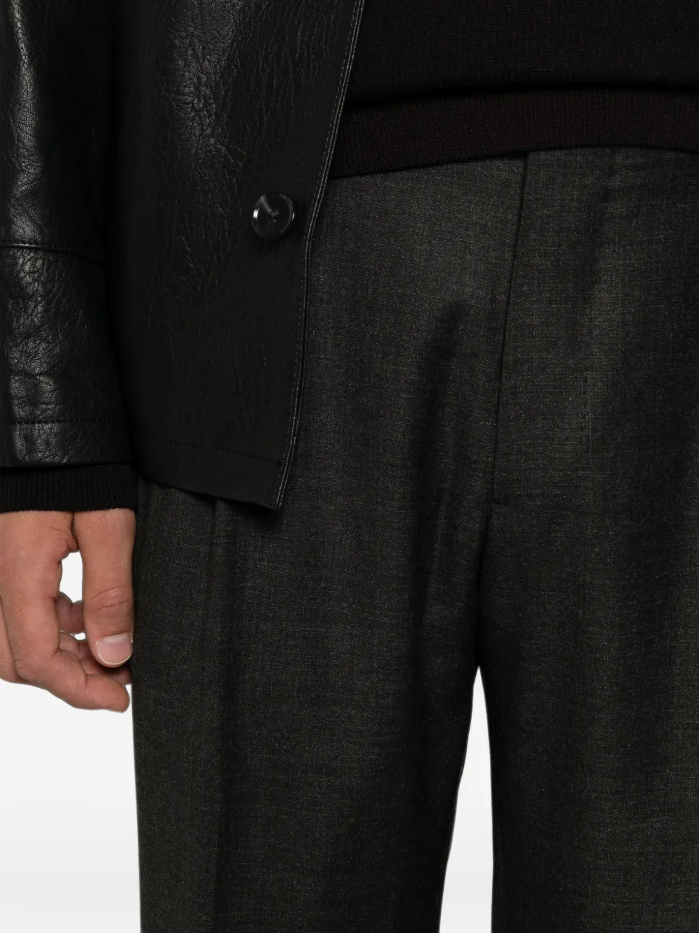 Berwich Barber Long pantalon met plooien Bruin