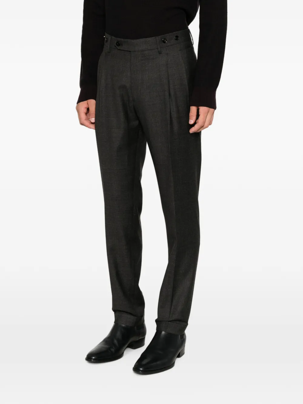 Berwich Barber Long pantalon met plooien Bruin