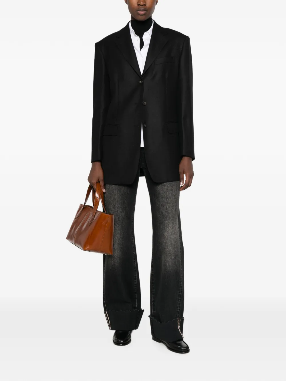 Tagliatore Blazer met enkele rij knopen Zwart