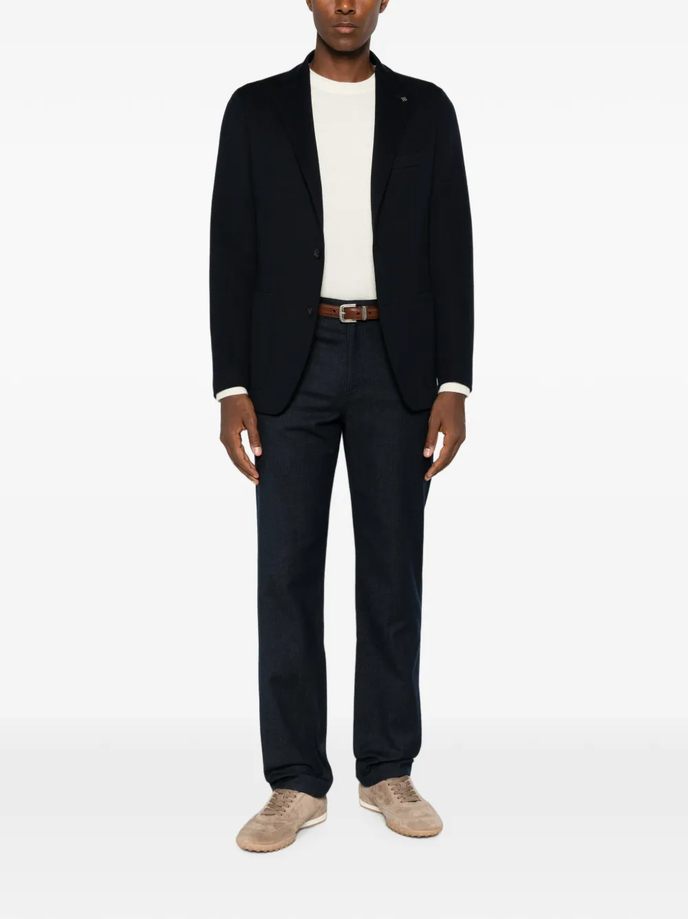 Tagliatore Blazer met enkele rij knopen en gekerfde revers Blauw
