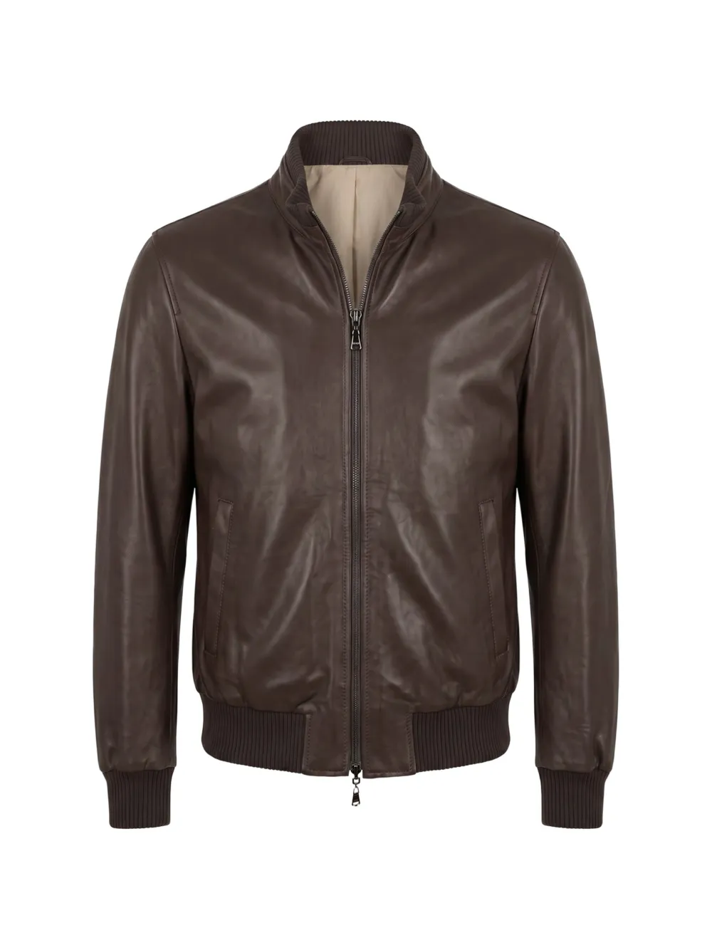 Arte Antwerp zip-up leather jacket - Marrone