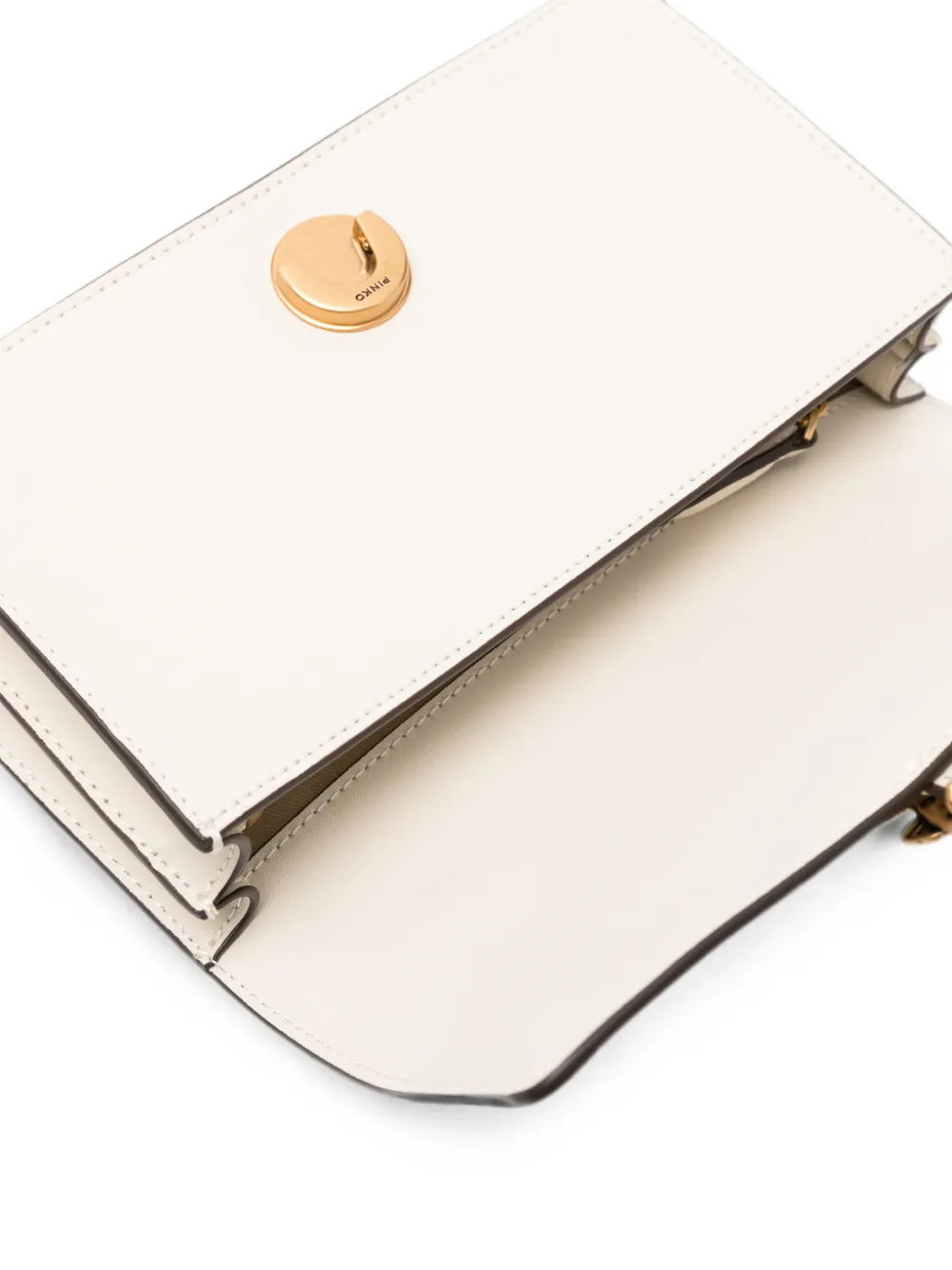 PINKO Love One leren crossbodytas Beige