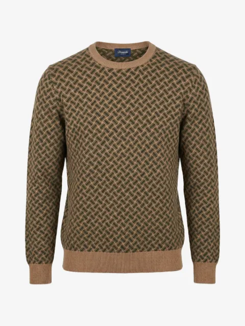 Drumohr geometric-pattern cashmere sweater
