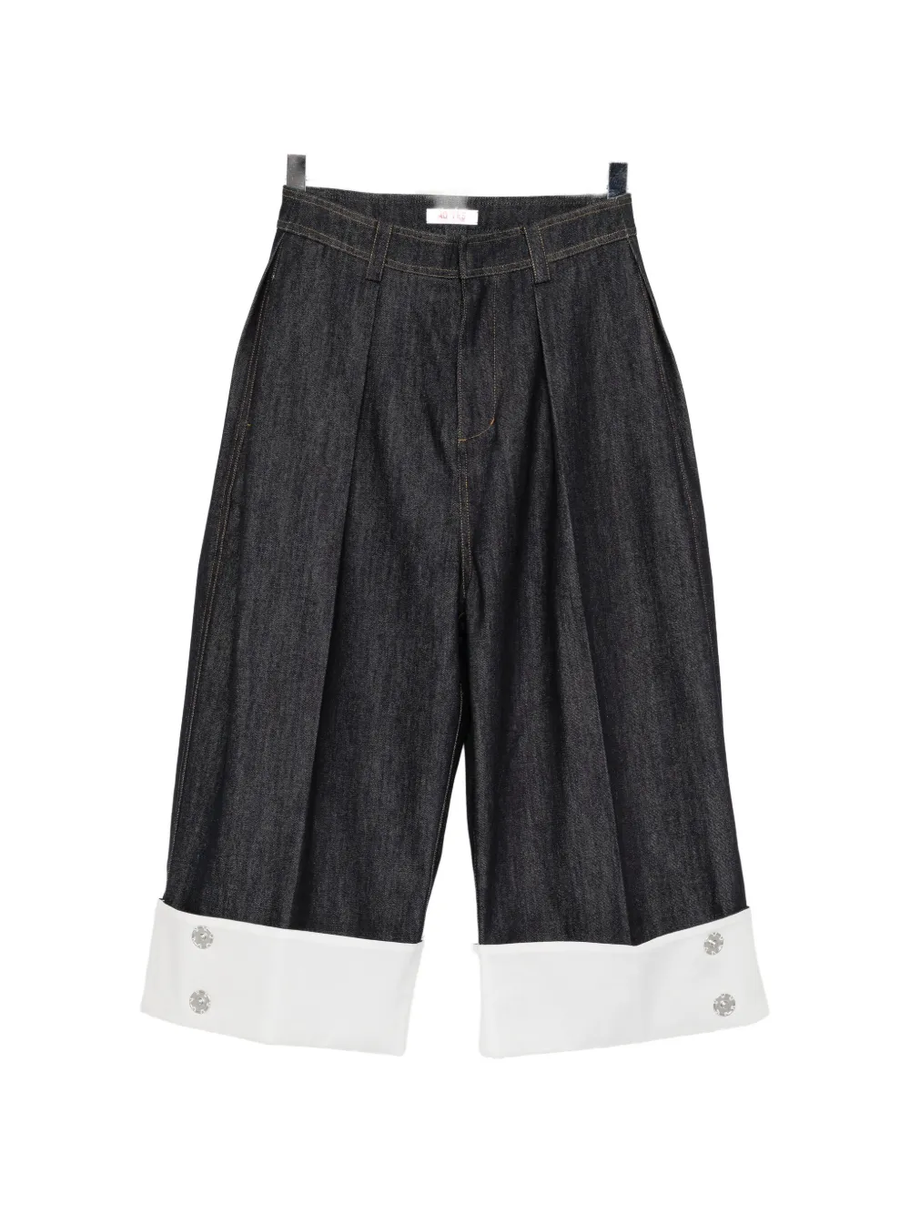 AO YES pleated turn-up jeans - Blu