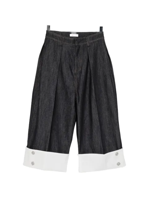 AO YES pleated turn-up jeans