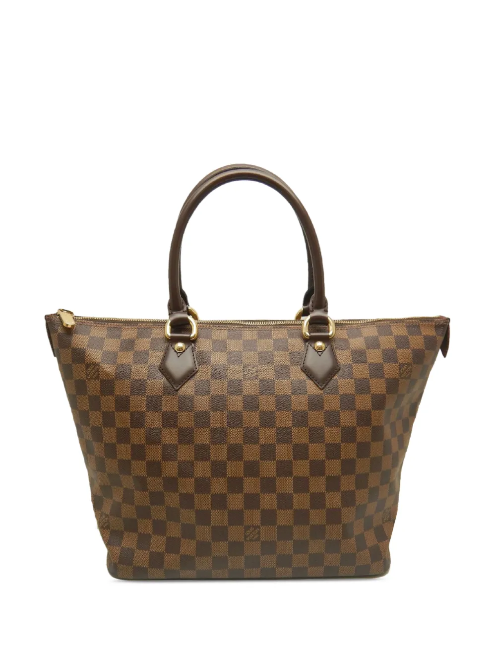 Pre-owned Louis Vuitton 2005 Damier Ebene Saleya Mm Tote Bag In Brown