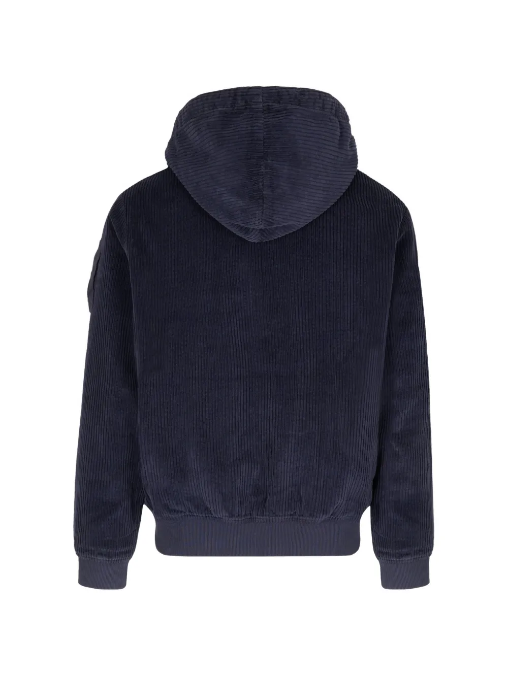 C.P. Company 350 corduroy hooded lens padded sweatshirt Blauw