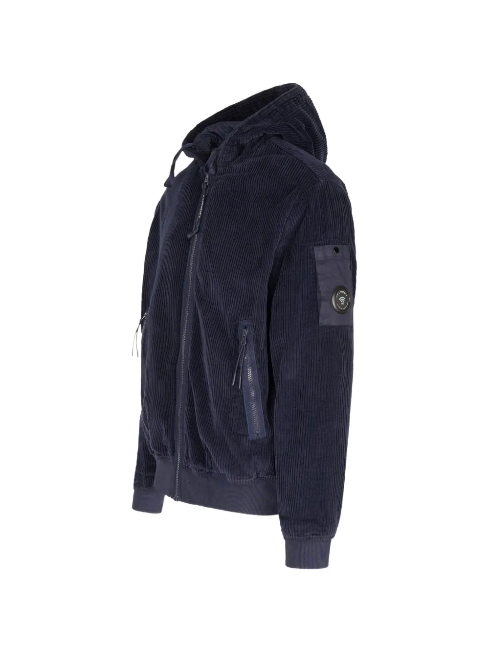 C.P. Company 350 corduroy hooded lens padded sweatshirt Blauw