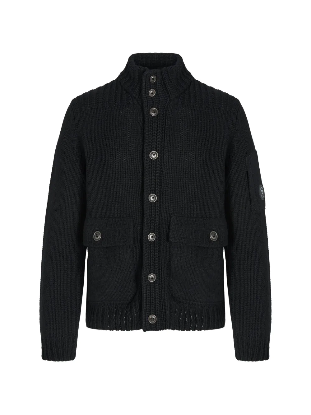 C.P. Company lambswool Lens button sweater - Nero
