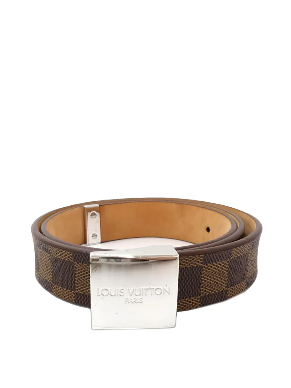 Pre-owned Louis Vuitton 2003 Damier Ebene Ceinture Belt In Brown