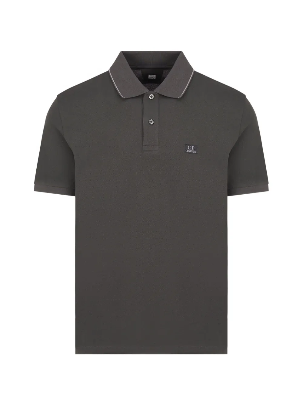 C.P. Company logo-patch tipped polo shirt Grijs